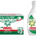 Ariel Matic Front Load Detergent Washing Powder - 5kg Plus 3kg & Matic Liquid Detergent, Front Load, 1 Litre, Pack Of 1 - Fast UK Delivery