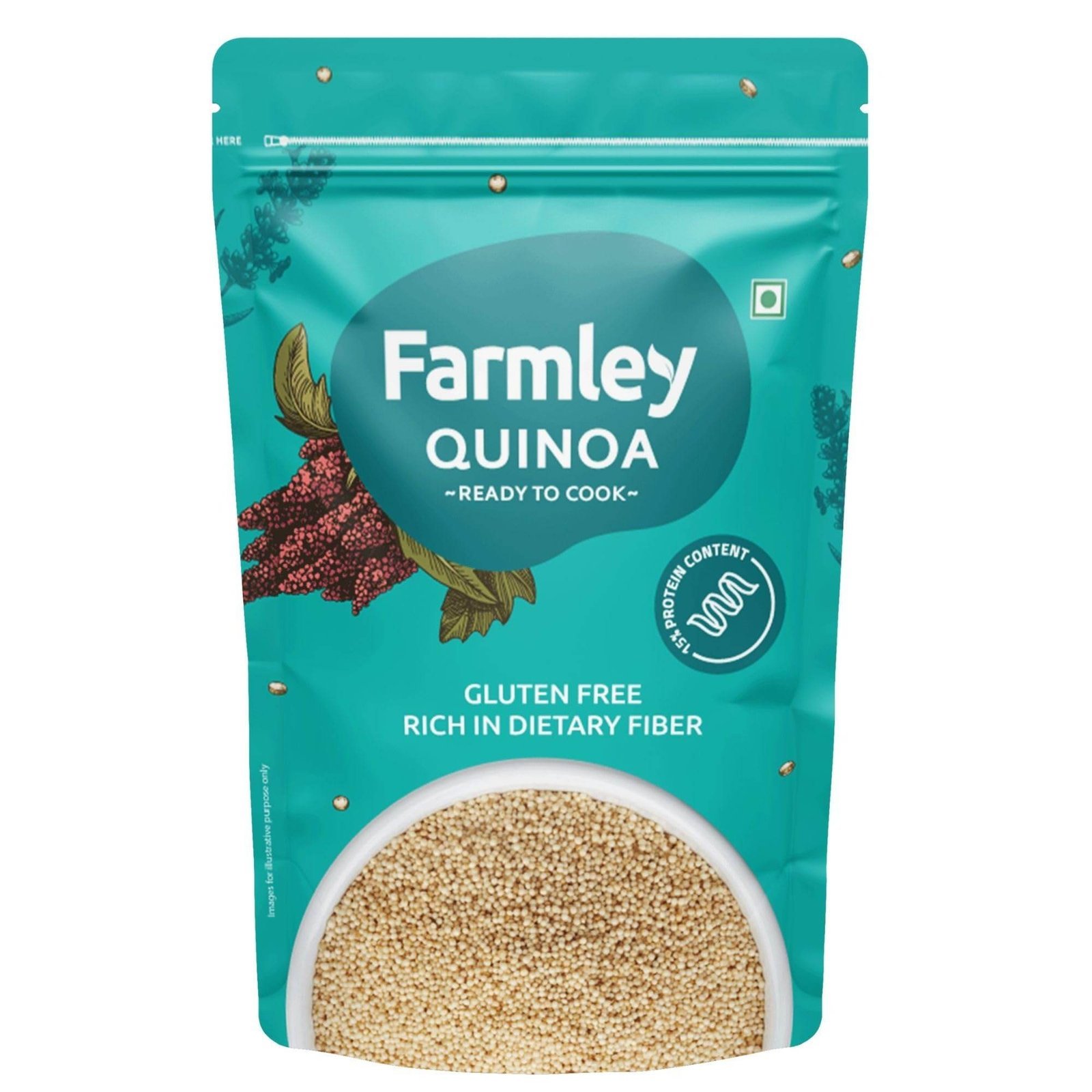 uk71AZJiuE2L-1.jpg Farmley Natural Quinoa 500 g | Gluten Free | Ready To Cook | High Fibre & Protein Content Quinoa Seeds (Pack of 1) - Fast UK Delivery - Image 1
