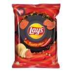 Lay's Sizzlin Hot Potato Chips 40G/48G/50 Gram, Crispy Wavy Chips And Snacks (Weight May Vary) - Fast UK Delivery