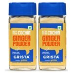 CRISTA Dehydrated Cochin Ginger Powder | 100% Pure & Dried | Powdered Saunth | Zero added Colours, Fillers, Additives & Preservatives | Farm Fresh | Pack of 2-40 gms each