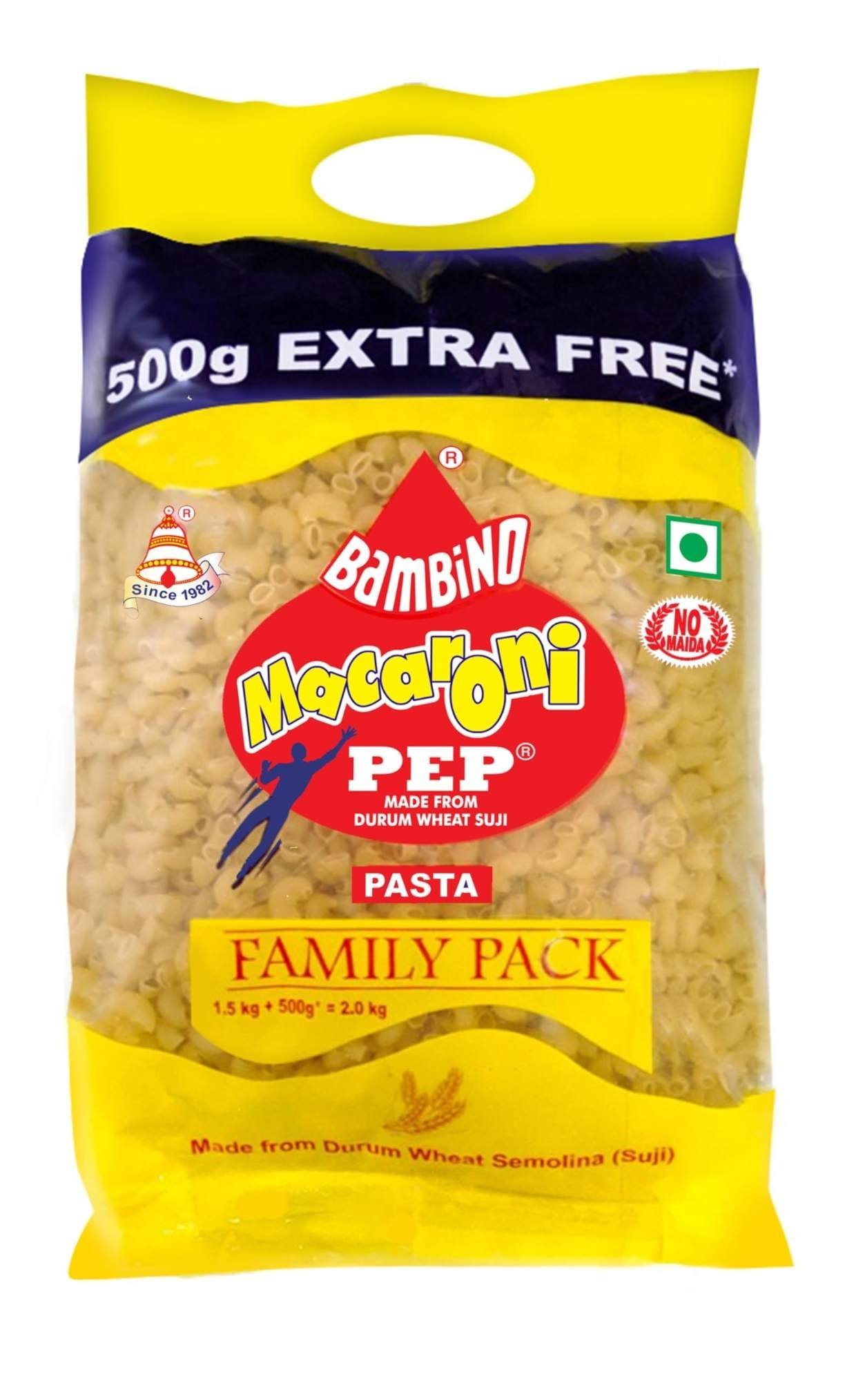 uk71BSGzk63KL-1-1.jpg Bambino Cooking Pasta - Macaroni, 1.5kg+500g=2.0kg - Fast UK Delivery - Image 1