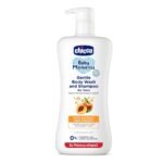 Chicco Baby Moments Gentle Bodywash & Shampoo with Oats Extracts & Apricot, 650ml | Head-to-Toe | No Tears Formula | Moisturized Skin & Hair | Dermatologically Tested | Parabens & Phenoxyethanol Free - Fast UK Delivery