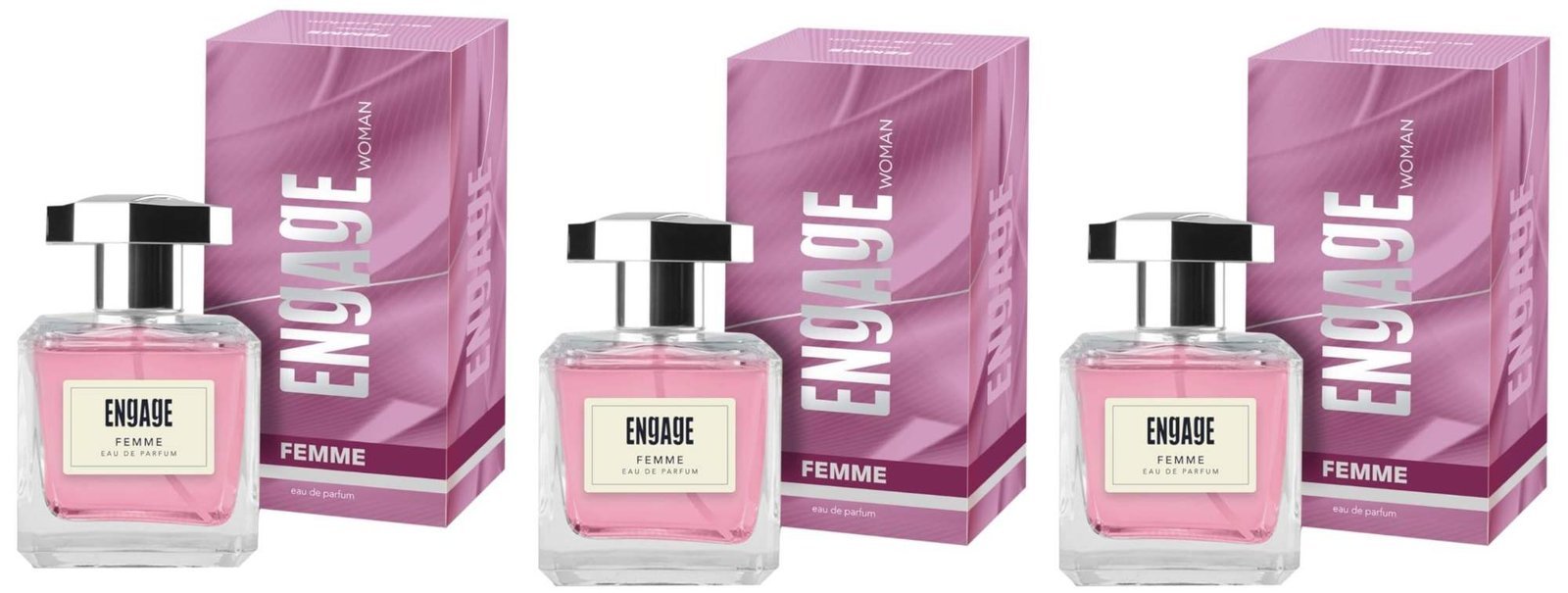 uk71CVKwD-QCL-1-1.jpg Engage Femme EDP Perfume for Women 90ml, Citrus and Floral, Premium Long Lasting Fragrance, Skin Friendly, Everyday Fragrance (Pack of 3) - Fast UK Delivery - Image 1