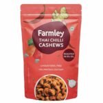 Farmley Roasted Thai Chilli Flavour Cashews 160g I I Rich in Protein, Magnesium, and Phosphorus, No Artificial Colours - Fast UK Delivery
