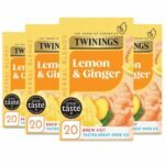 Twinings Lemon & Ginger 20 Single Tea Bags - 4 Pack, 4 X 30 g - Fast UK Delivery