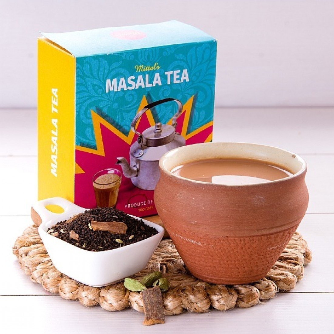 uk71DyHRCdntL-1.jpg Mittal Teas | Masala Tea chai | Black Tea, Fennel, Ginger, Black Pepper, Cinnamon, Green Cardamom, Rose, Clove, Tulsi | Organic Indian Tea Blended with Herbs, Masala Chai - Fast UK Delivery - Image 1