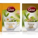 GTEE Green Tea Bags - Chamomile & Green Tea Bags - Ginseng, 25 Tea bags (Pack of 2) - Fast UK Delivery