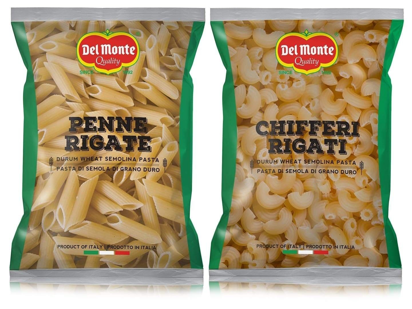 uk71EjKZygthL-1-1.jpg Del Monte Penne Pasta (Imported from Italy), 100% Durum Wheat Semolina, 1kg & Del Monte Chifferi Pasta (Imported from Italy), 100% Durum Wheat Semolina, 1kg - Fast UK Delivery - Image 1