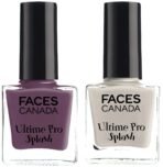 FACESCANADA Ultime Pro Splash Glossy Finish Nail Enamel-Boysenberry 133 (8Ml) & Ultime Pro Splash Glossy Nail Enamel-Snow 146 (8Ml) - Fast UK Delivery
