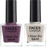 FACESCANADA Ultime Pro Splash Glossy Finish Nail Enamel-Boysenberry 133 (8Ml) & Ultime Pro Splash Glossy Nail Enamel-Snow 146 (8Ml) - Fast UK Delivery
