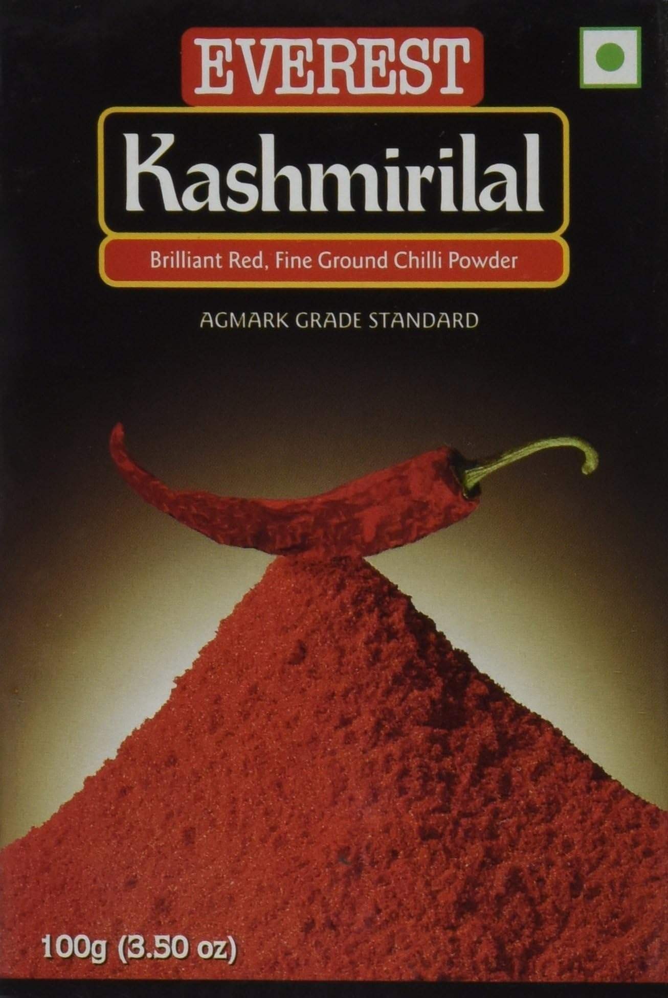 uk71H8s8GOYyL-1-1.jpg Everest Kashmiri Lal Ground Spice Used In Dishes For Its Hot Taste And Reddish Color (Box, 100 Gm) - Fast UK Delivery - Image 1