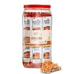 Paper Boat Chikki Jar, Peanut Bar, No Added Preservatives and Colours | Gajak | Sweets | Made with Jaggery | Gazak (50 pieces, 16g each 800 g) - Fast UK Delivery