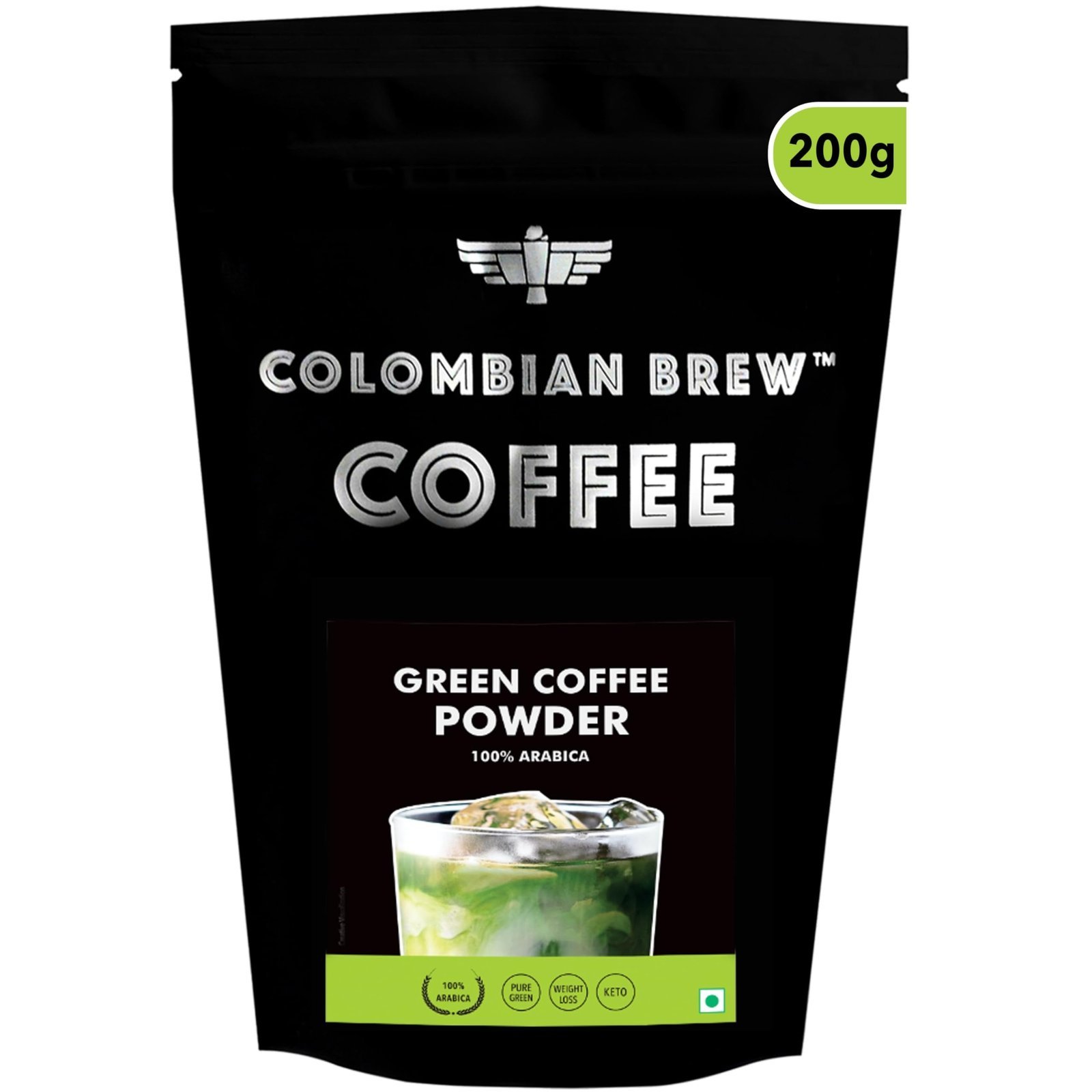 uk71HLbc64IML-1-1.jpg Colombian Brew Coffee 100% Arabica Green Coffee Beans Powder for Weight Management, 200g - Fast UK Delivery - Image 1