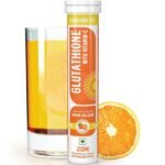 Nutrabud Glutathione Tablets 500mg with Vitamin-C - 20 Effervescent Tablets - Supports Radiant Skin Glow for Women, Men (Orange, 20 Count (Pack of 1)) - Fast UK Delivery