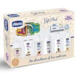 Chicco Baby Moments Delight Gift Pack (Beige) with 7 Baby Skin & Haircare Products and a Rattle Toy | Baby Care Gift Set for Newborn Baby Shower, New Parents, and Birthdays | Phenoxyethanol Free - Fast UK Delivery