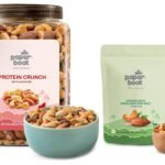 Paper Boat Protein Crunch, Premium Dry Fruit Mix, Healthy Trail Mix with Dry Fruits (1Kg) & Paper Boat Smoked and Roasted Mixed Nuts with Himalayan Pink Salt, Pouch (200g) - Fast UK Delivery