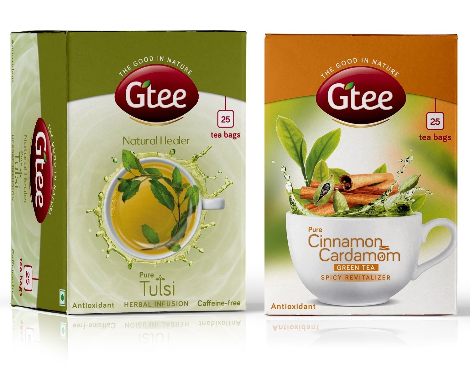 uk71I4UA7j7lL-1.jpg GTEE Tulsi Tea Bags & Green Tea Bags - Cinnamon & Cardamom, 25 Tea bags (Pack of 2) - Fast UK Delivery - Image 1