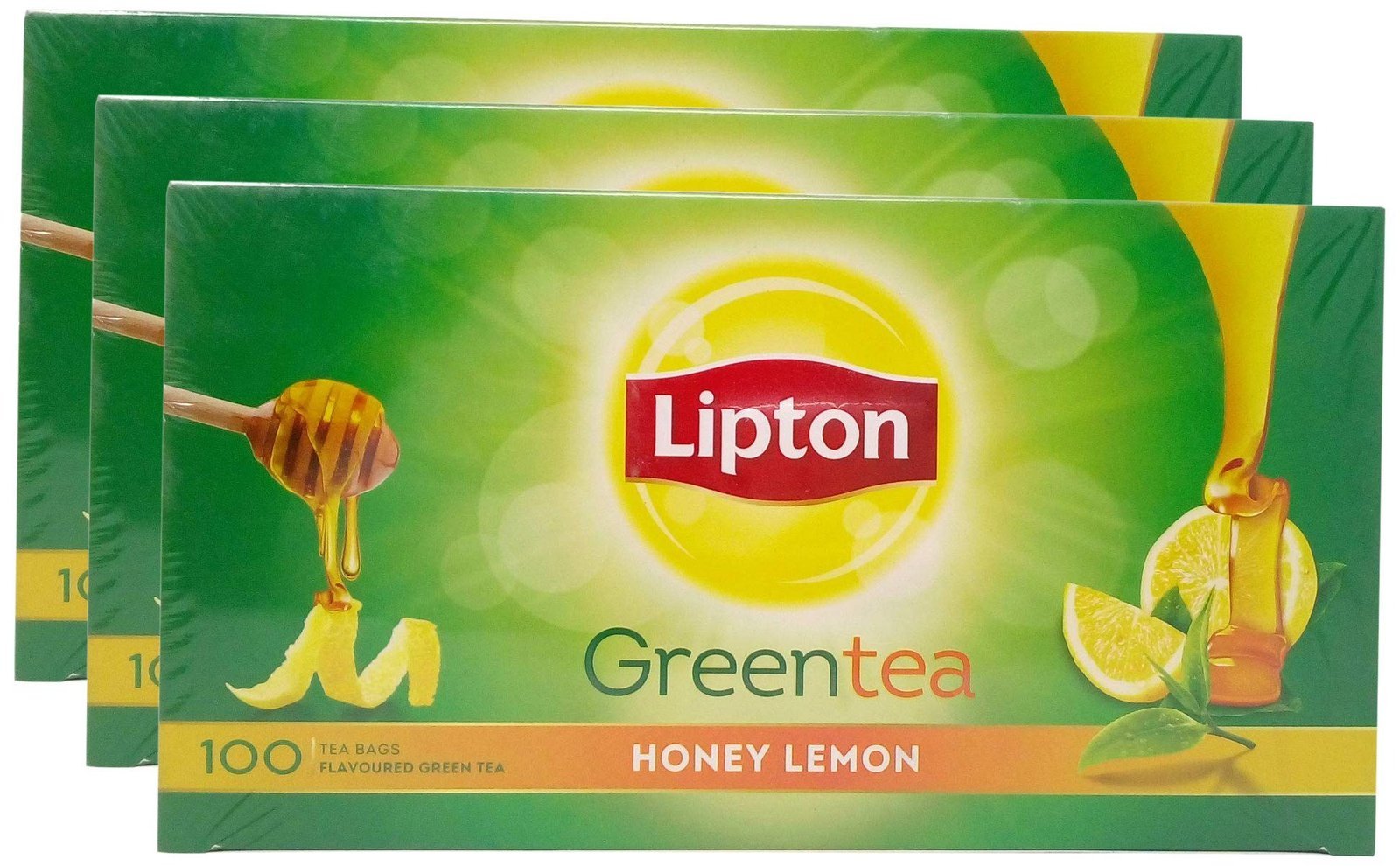uk71IHCoPTVL.jpg Lipton Honey Lemon Green Tea Bags, 160 gm (3 pack) - Fast UK Delivery - Image 1