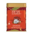 Pride of India | Chai Royale Exquisite Spiced Tea 1 oz (28.3 gm) | 15 Pyramid Full Leaf Individually Wrapped Tea Bags | 100% Natural Blend of Black Tea & Spices |Bold & Spicy Flavor - Fast UK Delivery