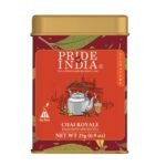 Pride of India | Chai Royale Exquisite Spiced Tea 1 oz (28.3 gm) | 15 Pyramid Full Leaf Individually Wrapped Tea Bags | 100% Natural Blend of Black Tea & Spices |Bold & Spicy Flavor - Fast UK Delivery