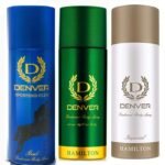 DENVER Hamilton, Imperial & Sporting Club Goal - 200ML Each (Combo Pack of 3 | Long Lasting Deo Body Spray for Men) - Fast UK Delivery