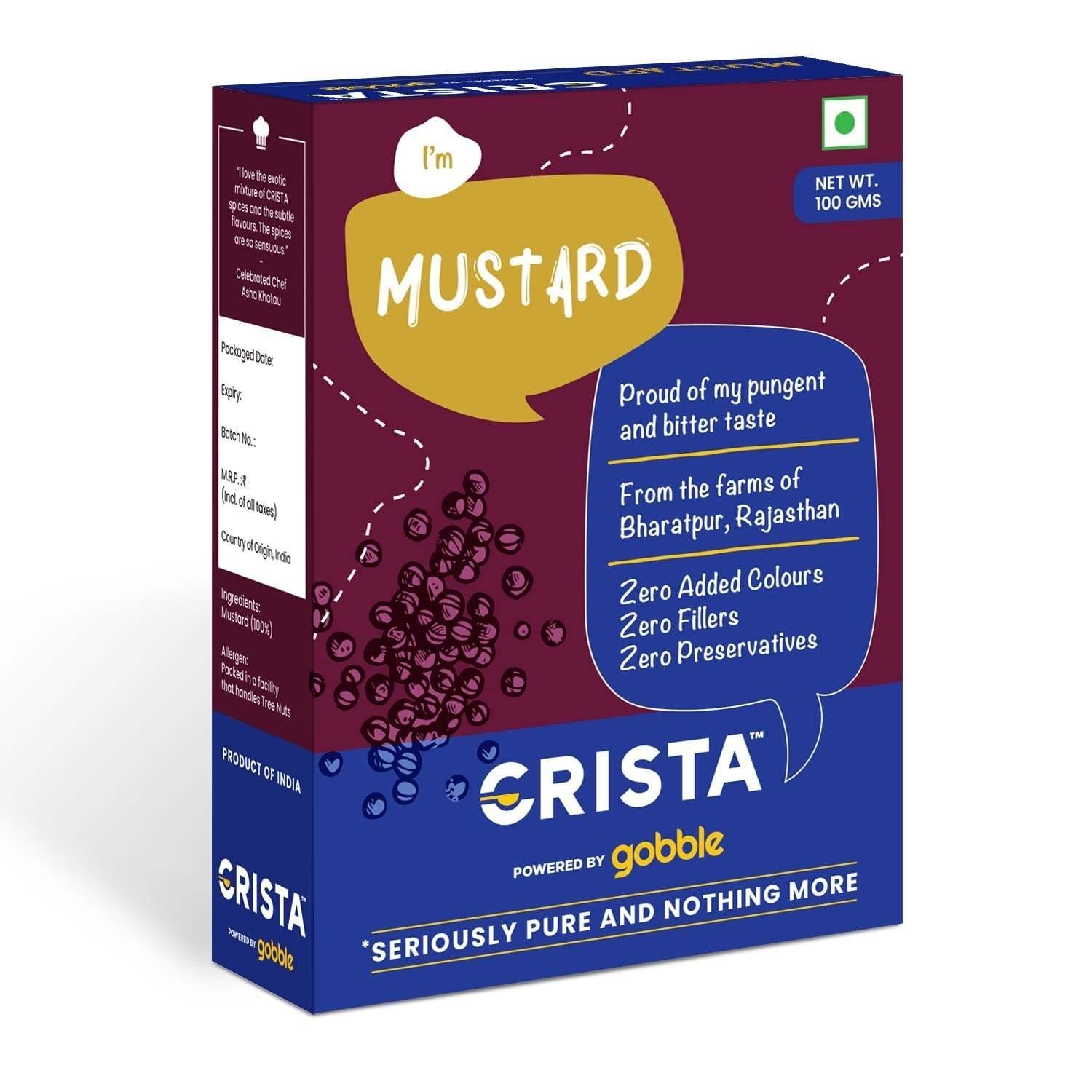 uk71IVgm7TUQL-1-1.jpg CRISTA Mustard Seeds | Quality Rai | Sarson Seeds | Zero added Colours, Fillers, Additives & Preservatives | Natural, Dried & Aromatic | Farm Fresh | 100 gms - Image 1