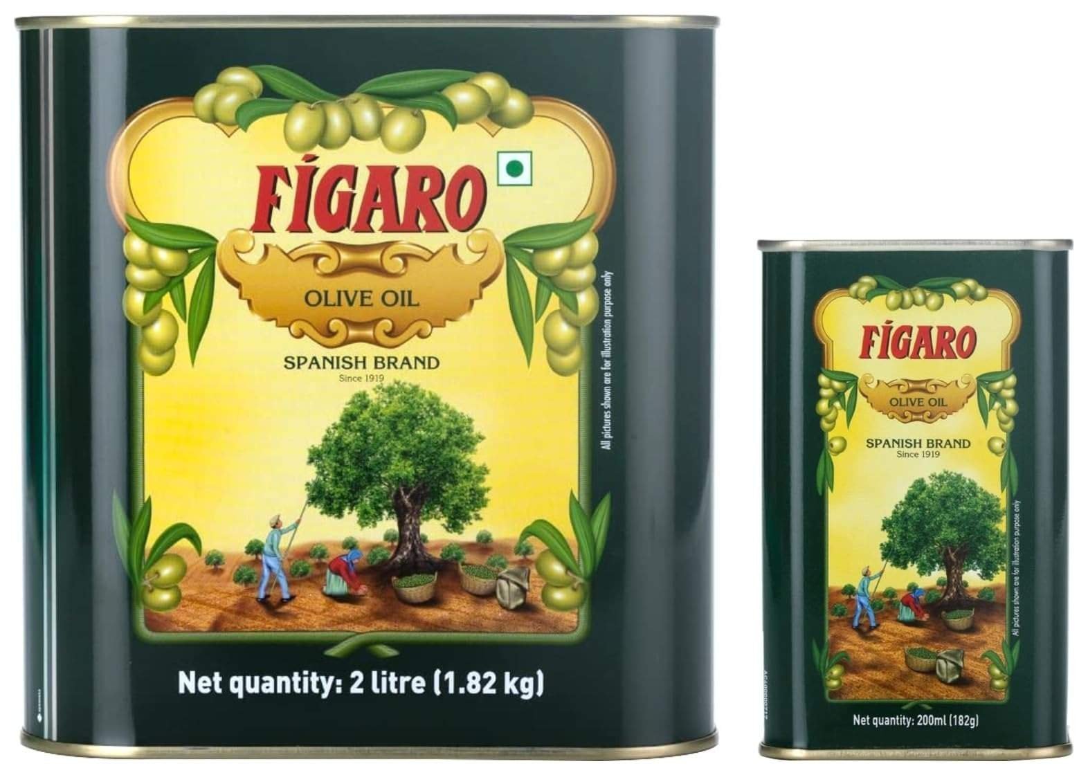 uk71J4Fx90tL-1.jpg Figaro Olive Oil- Pure Olive Oil-Daily Cooking Oil- Perfect for Indian Dishes- Curries, Gravy- Imported from Spain- 2L Tin & Figaro Olive Oil- Pure Olive Oil 200ml Tin - Fast UK Delivery - Image 1