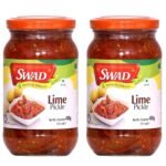 SWAD Distinctly Different and Delicious Natural Taste Lime Pickle / Homemade Fresh Lemon Achar / Nimboo ka achaar - 400 gm Each (Pack of 2) - Fast UK Delivery