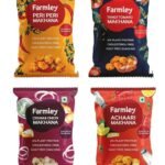Farmley Roasted Makhana I 204 gram I Peri Peri, Tangy Tomato, Cream & Onion, Achaari (51g each, Pack of 4) | Healthy Makhana Roasted In Olive Oil Snacks (Combo Of 4) - Fast UK Delivery