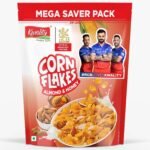 Kwality Corn Flakes with Almond & Honey 1kg | Made with Golden Corns | 99% Fat-Free | High in Protein, Zero Cholesterol | Healthy Breakfast Cereal - Fast UK Delivery