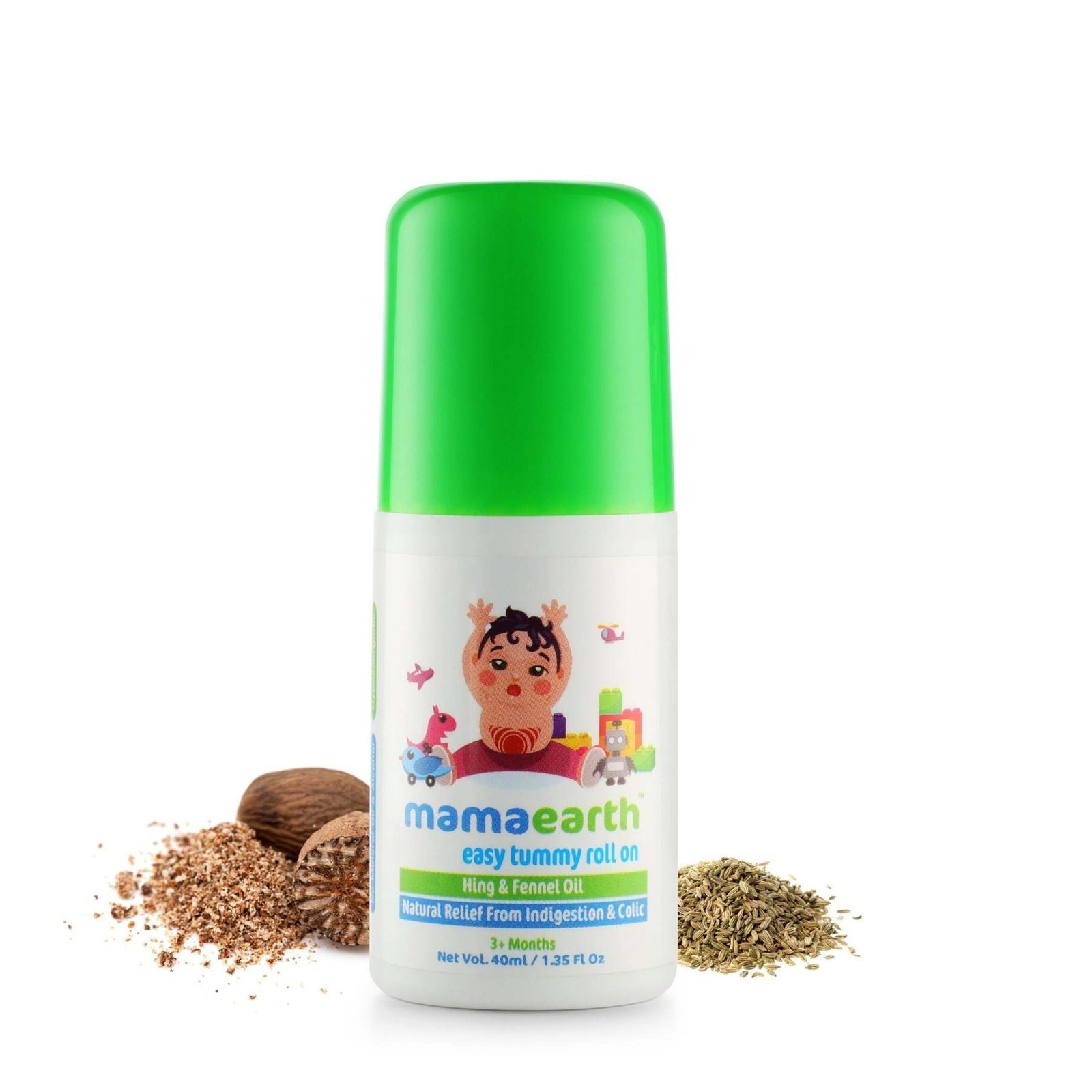 uk71KZrRvp2zL-1.jpg Mamaearth Easy Tummy Roll On for Colic & Gas Relief with Hing & Fennel Oil 40ml (For external use) - Fast UK Delivery - Image 1