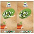 Organic Wellness Tulsi Brahmi Tea | 25 Tea Bags | Pack of 2 Herbal Tea - Fast UK Delivery