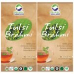 Organic Wellness Tulsi Brahmi Tea | 25 Tea Bags | Pack of 2 Herbal Tea - Fast UK Delivery