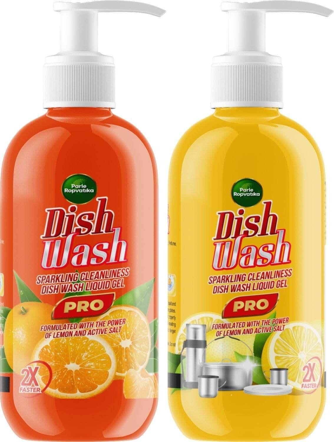 uk71L5BhP6nxL-1-1.jpg Parle Ropvatika Dishwash Liquid Gel 500ml Pack 2 (Orange & Lemon 500ml - Pack 2) - Fast UK Delivery - Image 1