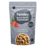 Farmley Roasted Black Pepper Flavour Cashews 160g I I Rich in Protein, Magnesium, and Phosphorus, No Artificial Colours - Fast UK Delivery