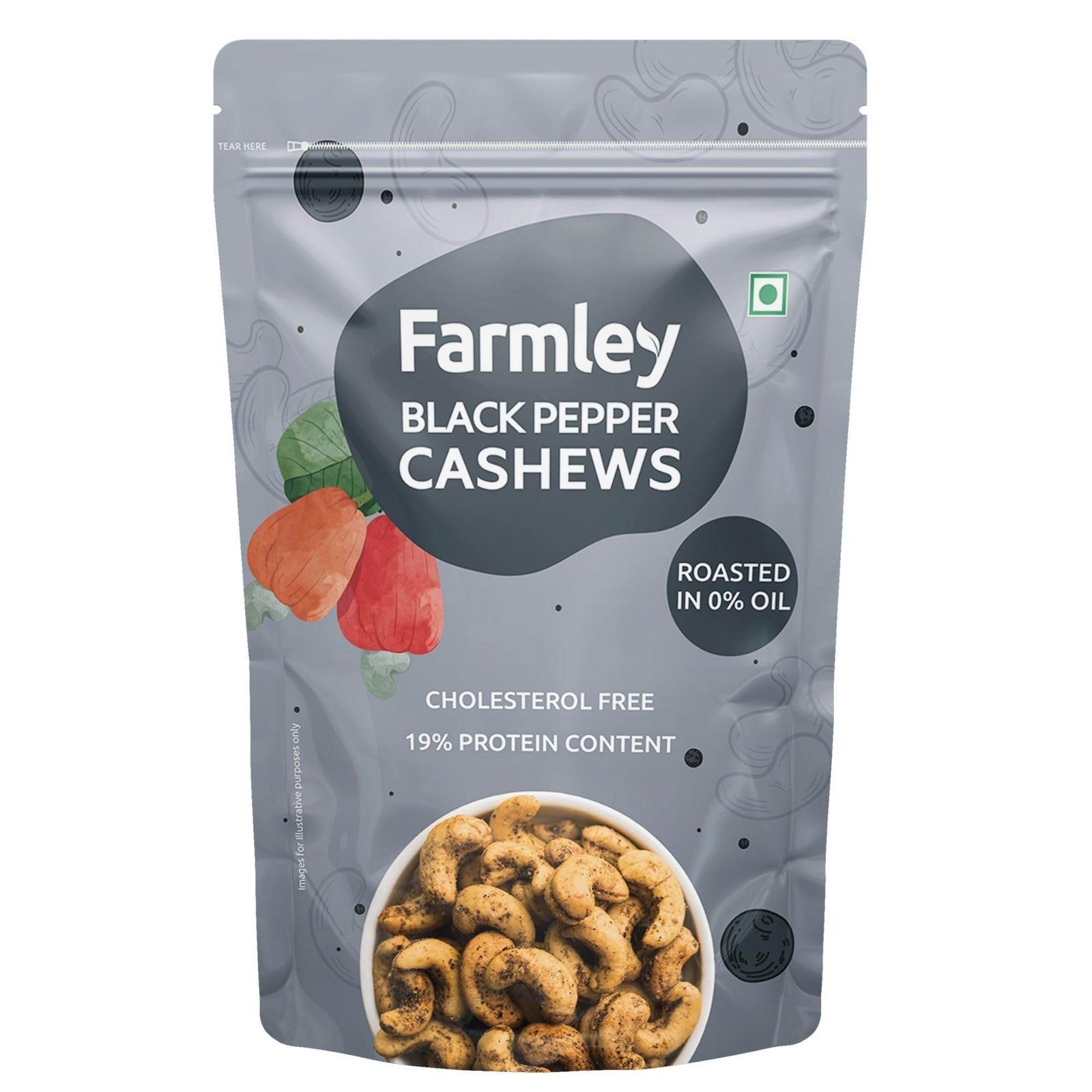 uk71L97CBf5IL-1-1.jpg Farmley Roasted Black Pepper Flavour Cashews 160g I I Rich in Protein, Magnesium, and Phosphorus, No Artificial Colours - Fast UK Delivery - Image 1