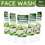 Roop Mantra Cucumber Face Wash 50ml, Pack of 5 - Fast UK Delivery