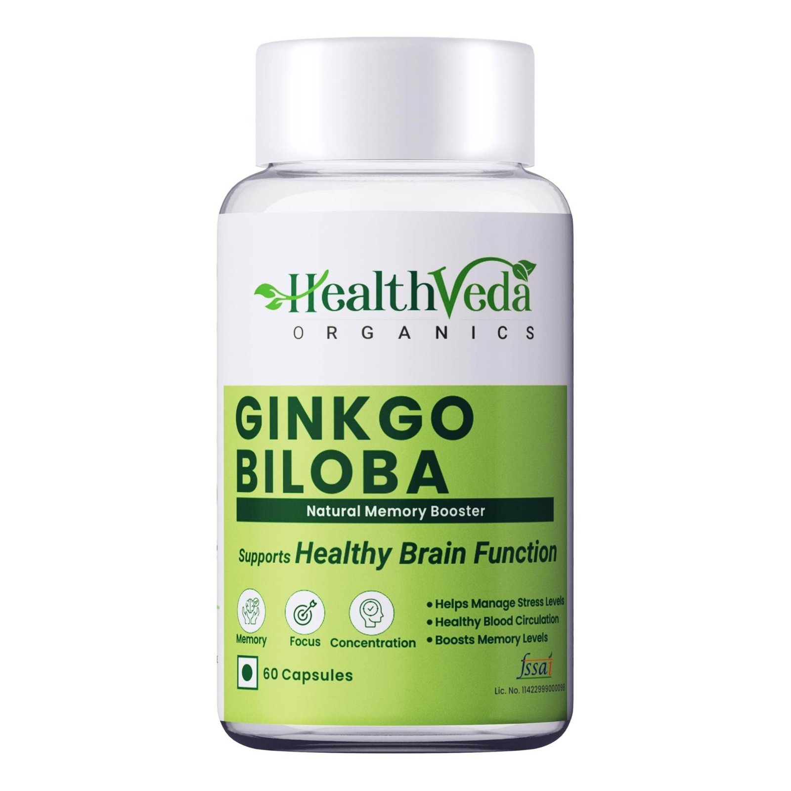uk71LieygVIL-1.jpg HEALTH VEDA ORGANICS PRIVATE LIMITED Ginkgo Biloba 120 mg | 60 Veg Capsules | Supports Better Concentration & Memory | For both Men & Women - Fast UK Delivery - Image 1