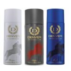DENVER Sporting Club Victor, Rider & Goal Deodorant - 200ML Each (Combo Pack of 3) | Long Lasting Deo Body Spray for Men - Fast UK Delivery
