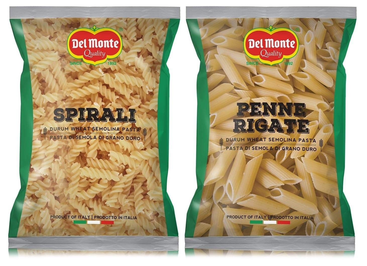 uk71Mhe017ezL-1-1.jpg Del Monte Penne Pasta (Imported from Italy), 100% Durum Wheat Semolina, 1kg & Del Monte Spirali Pasta (Imported from Italy), 100% Durum Wheat Semolina, 1kg - Fast UK Delivery - Image 1