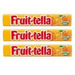 Fruit-Tella Orange Flavour Chewy Toffee Stick (3 x 32.4g) - Fast UK Delivery