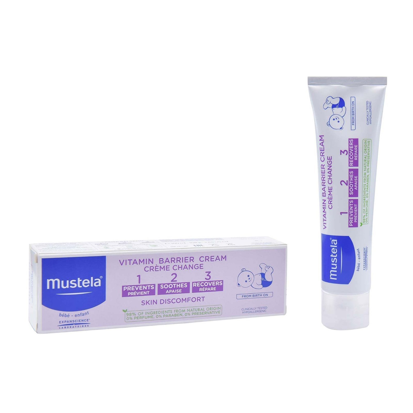 uk71NXttEcnhL-1-1.jpg Mustela Baby Natural Diaper Cream Fragrance-Free with Olive Oil, Aloe Vera & Sunflower Oil Vegan & EWG Verified 2.53 fl oz (100 ml) - Fast UK Delivery - Image 1