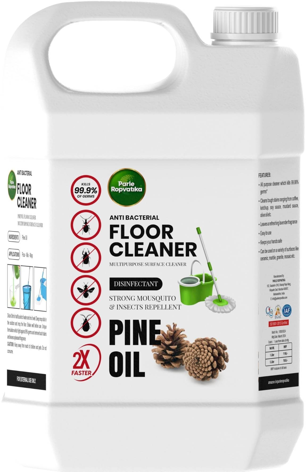 uk71Nl3LEH1PL-1-1.jpg Parle Ropvatika 5 Liter Pine Oil White Phenyl | Pineoil Floor Cleaner - Fast UK Delivery - Image 1