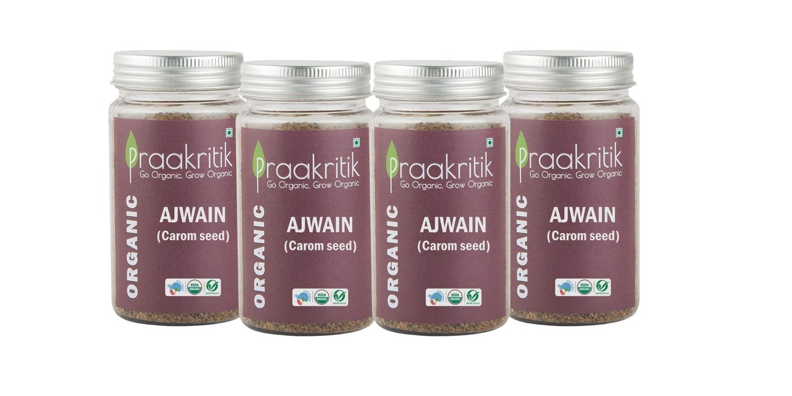 uk71P6d06iYJL-1.jpg Praakritik Organic Ajwain | Carom Seeds | Ajwain Seeds | 100% Organic | 100% Natural | Antioxidant | No Added Preservatives | Pack of 4 | 100 Grams Each - Fast UK Delivery - Image 1