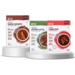 CURRYiT Taste of India Mini Combo | Chettinad Chicken, Kashmiri Rogan Josh & Calcutta Kosha Mangsho | Ready in 30 Mins | Made with Ghee | Ready To Cook Indian Masala Gravy (Pack of 3-120g Each) - Fast UK Delivery