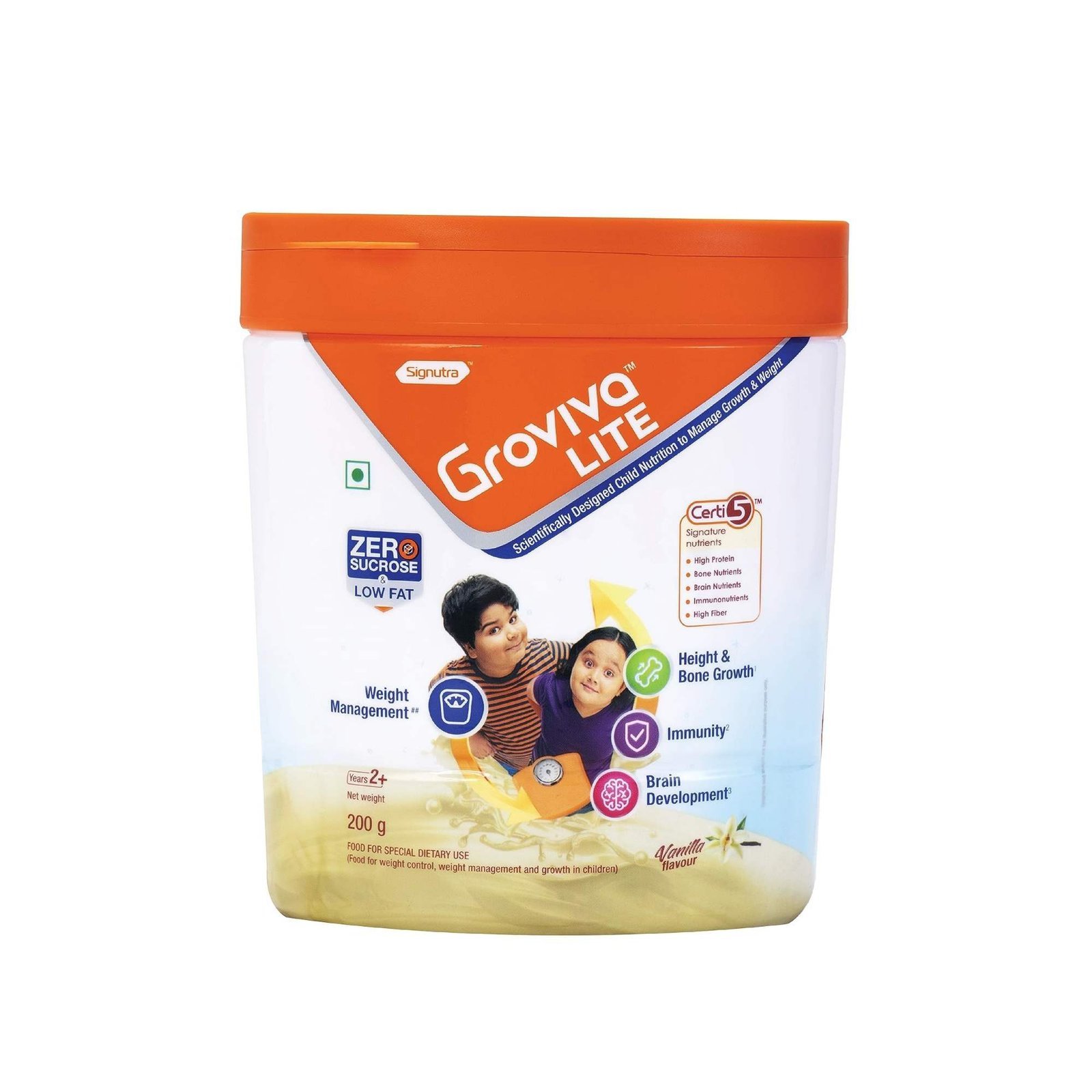 uk71PVISL6hmL-1-1.jpg Groviva Lite Child Nutrition to Manage Growth and Weight JAR (Vanilla-200Grams) - Fast UK Delivery - Image 1