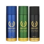 DENVER Hamilton, Caliber and Pride Deodorant - 200ML Each (Combo Pack of 3) | Long Lasting Deo Body Spray for Men - Fast UK Delivery