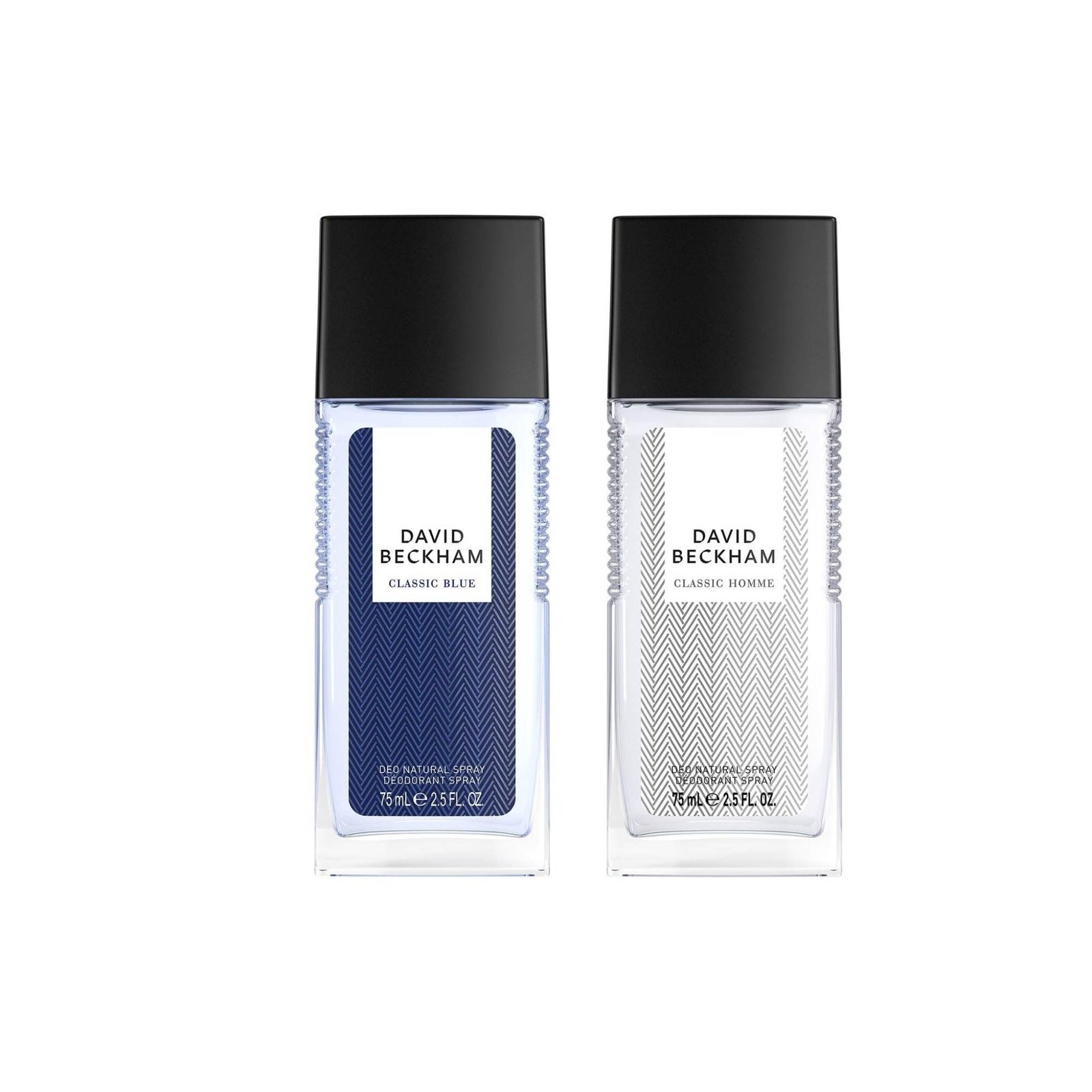 uk71PvfOaqbdL-1-1.jpg David Beckham Classic Blue Deodorant Spray 75ml + Homme Deodorant Spray 75ml (Pack of 2) - Fast UK Delivery - Image 1