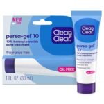 Clean & Clear Persa-Gel 10 Acne Medication Spot Treatment with Maximum Strength 10% Benzoyl Peroxide, Pimple Cream & Acne Gel Medicine for Face Acne with Benzoyl Peroxide Medication, 1 oz (pack of 4) - Fast UK Delivery
