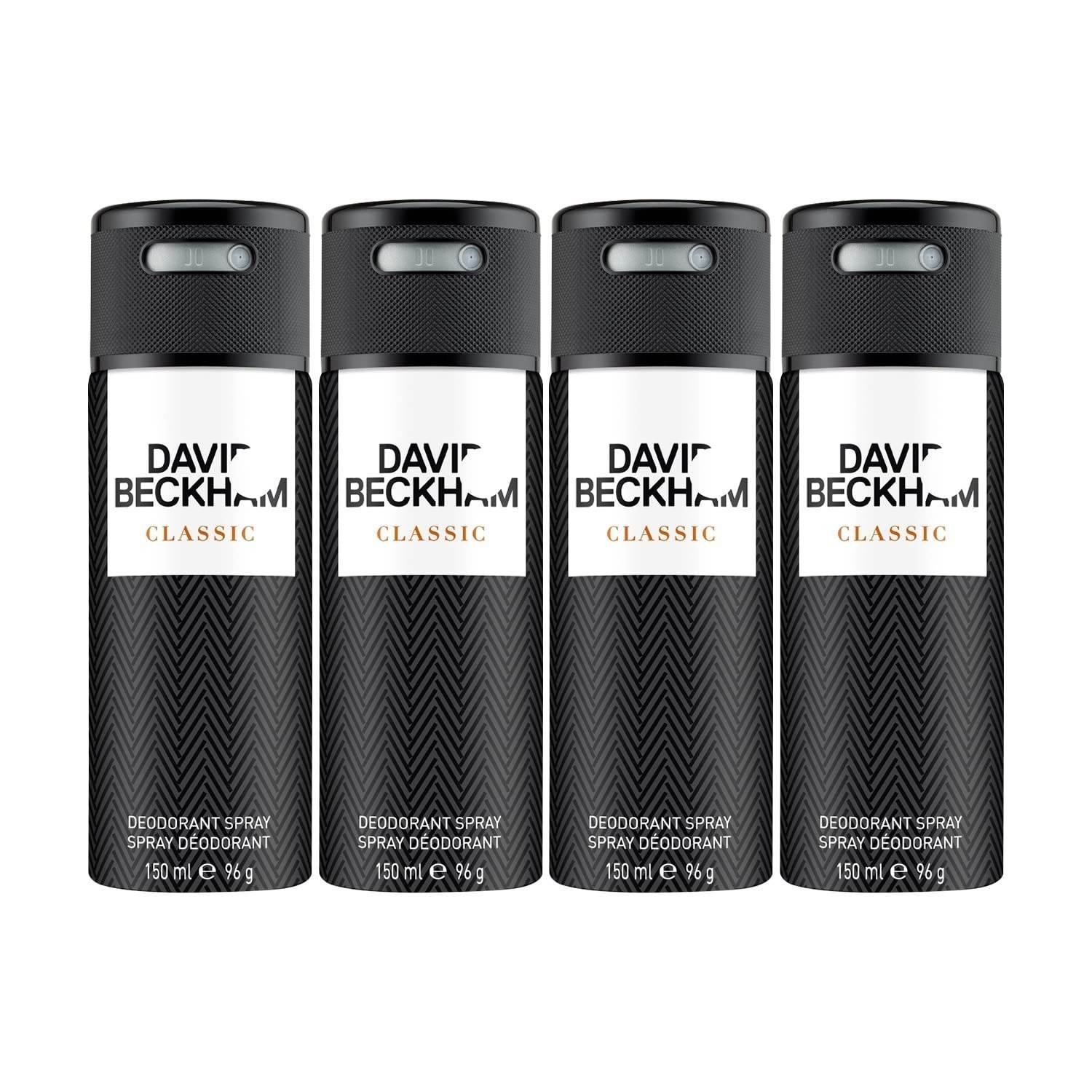 uk71R7LCecf5L-1-1.jpg David Beckham Classic Deodorant Spray 150ml (Pack of 4) - Fast UK Delivery - Image 1